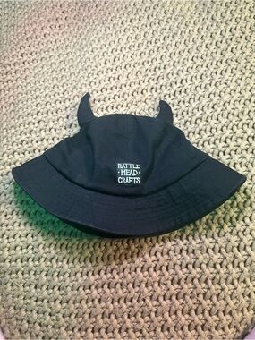 Rattle Head Crafts Black Devil Horn Bucket Hat - goth - alt - Grunge - punk